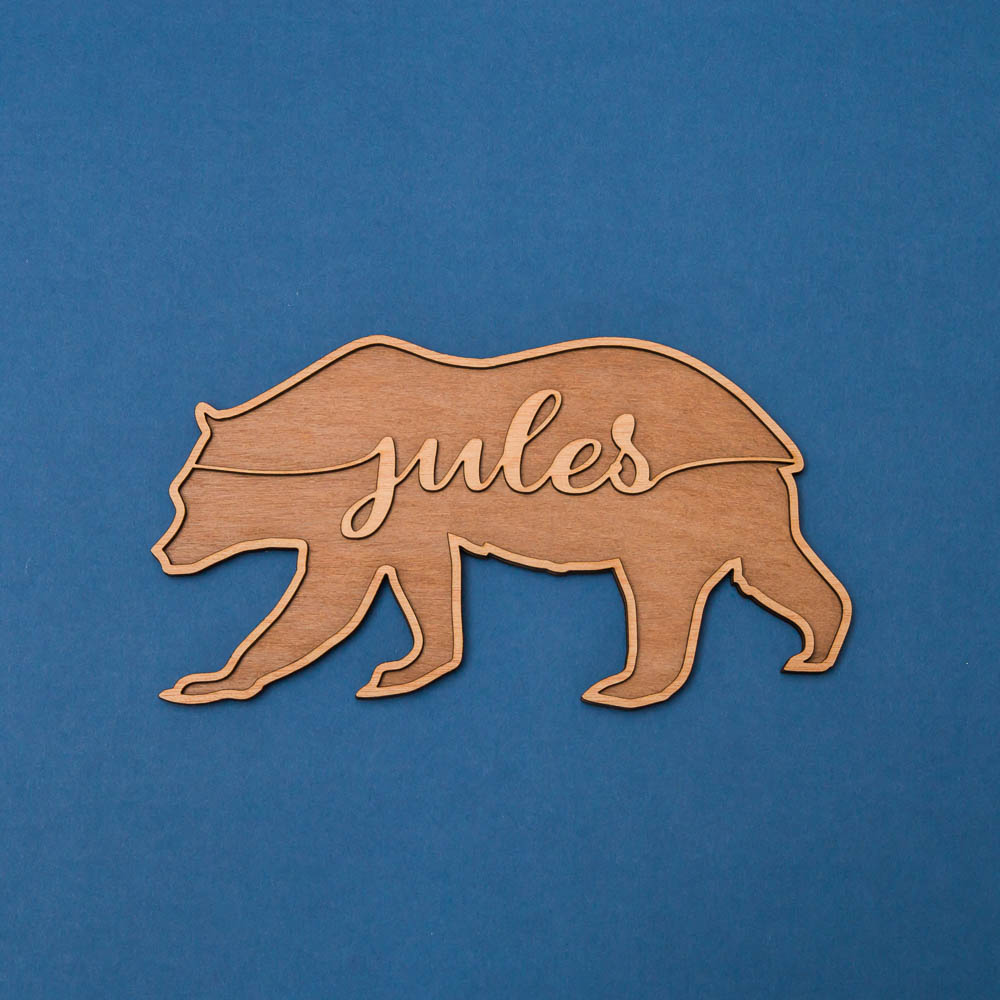 Plaque prénom Ours