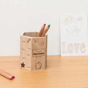 pot a crayons en bois