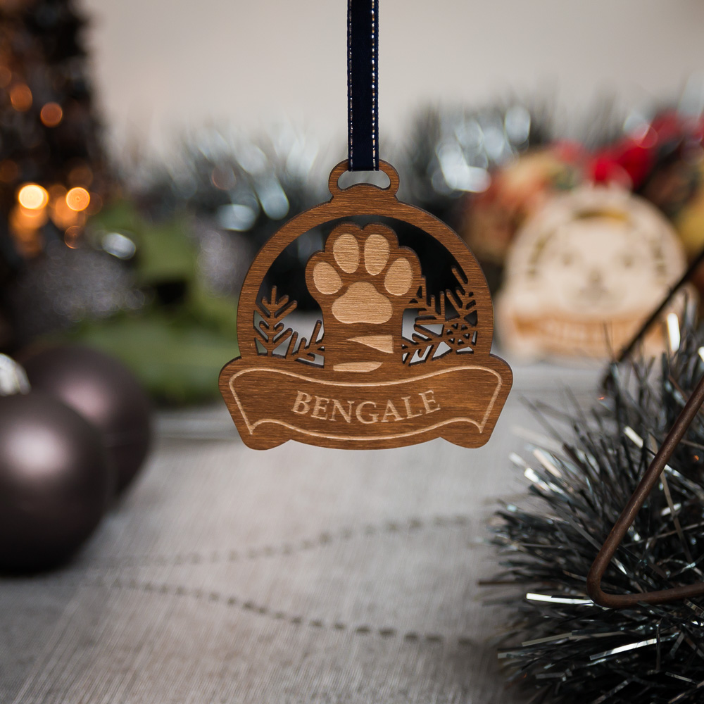 Boule de Noël patte de chat