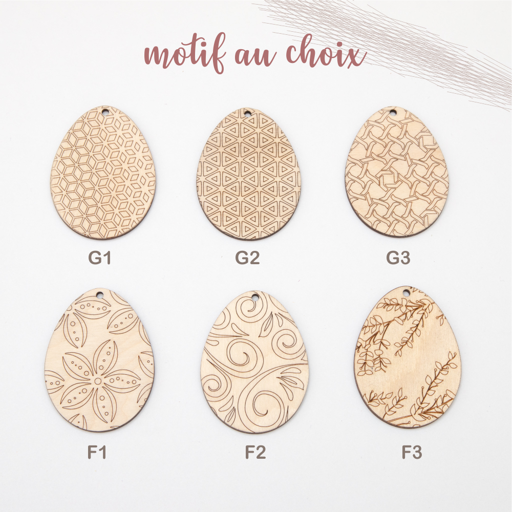 Motifs choix œuf Pâques personnalisé prénom
