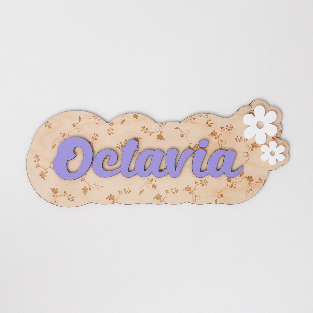 Plaque de porte Octavia Fleurs