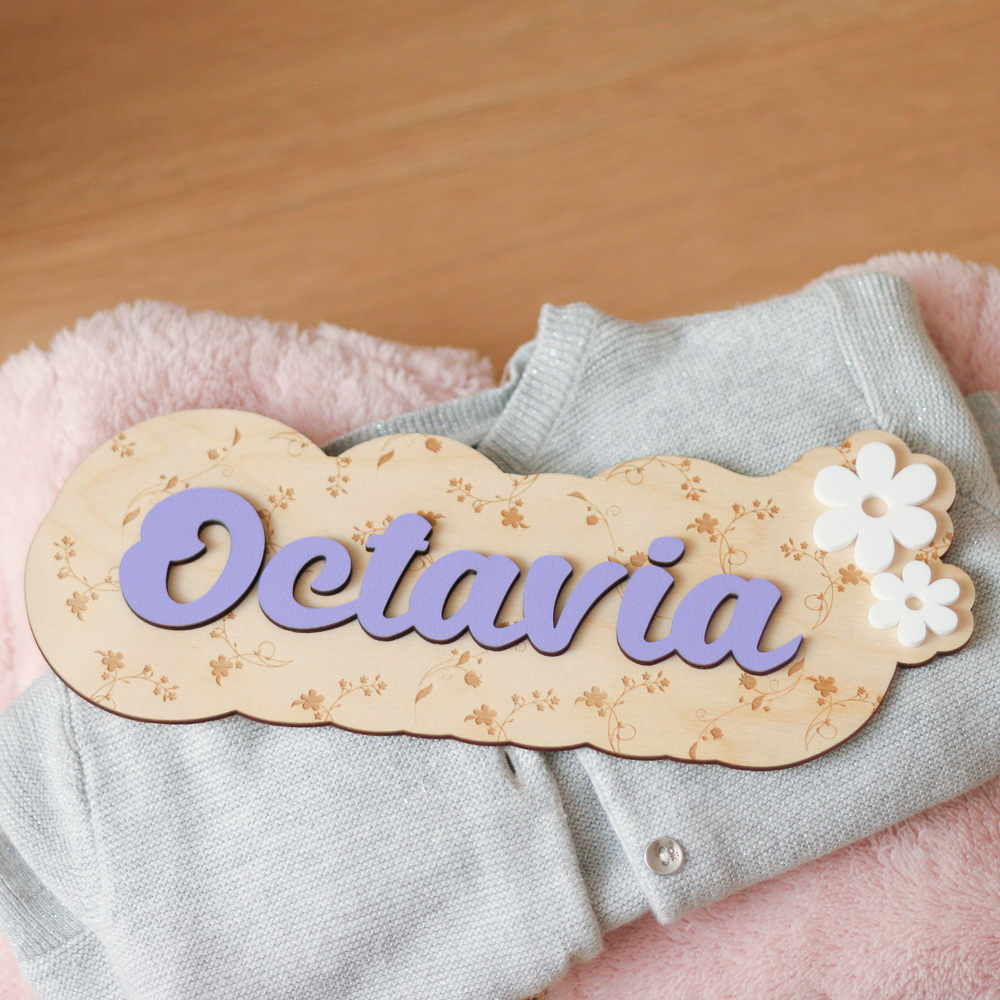 Plaque de porte Octavia Fleurs