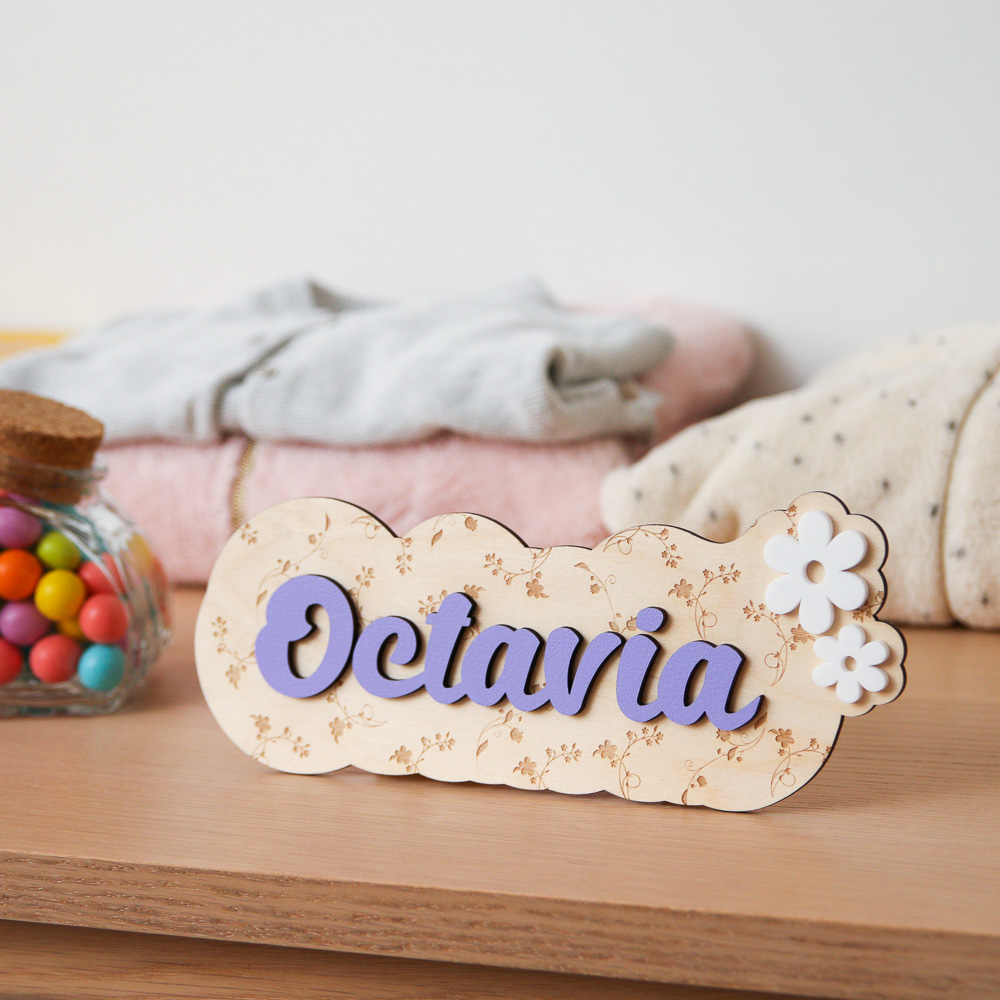 Plaque de porte Octavia Fleurs